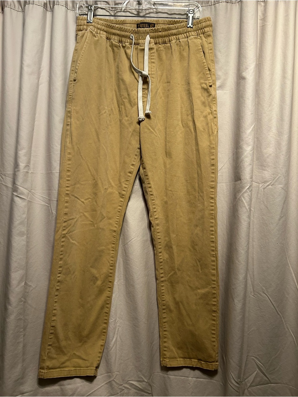Steel City Men's Drawstring Chino Pants in Tan
